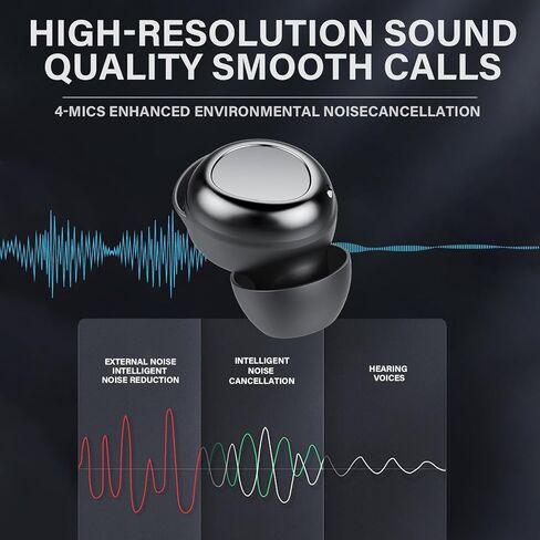 Wireless Earbuds, Hybrid ANC 40dB Noise Cancelling Headphones, 55H Playtime, Bluetooth 5.4, 10mm Drivers with 5 EQ, ENC Dual Mic, IPX7 Waterproof, Transparent Mode, Digital Battery Display iOS/Android in Kuwait
