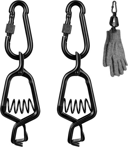 Metal Glove Clip Heavy Duty Glove Holder Clip Stainless Steel Powerful Bite Gloves Clamp with Strap for Firefighter Accessories Work Belt Duty Belt Tactical Backpack in Kuwait