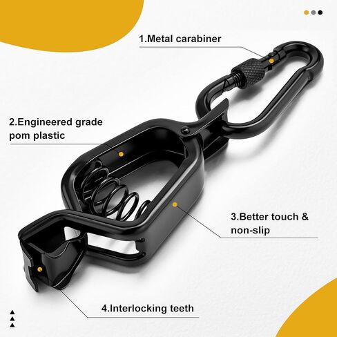 Metal Glove Clip Heavy Duty Glove Holder Clip Stainless Steel Powerful Bite Gloves Clamp with Strap for Firefighter Accessories Work Belt Duty Belt Tactical Backpack in Kuwait
