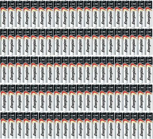 Energizer AA Max Alkaline E91 Batteries Made in USA - Expiration 12/2024 or Later - 100 Count in Kuwait