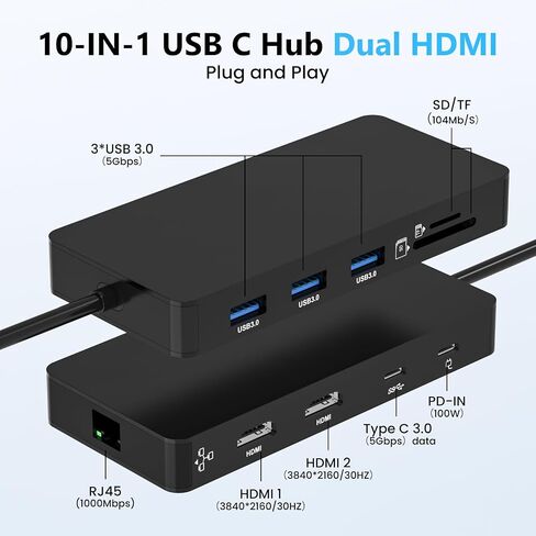 Laptop Docking Station Dual 4K HDTV Monitor in Kuwait