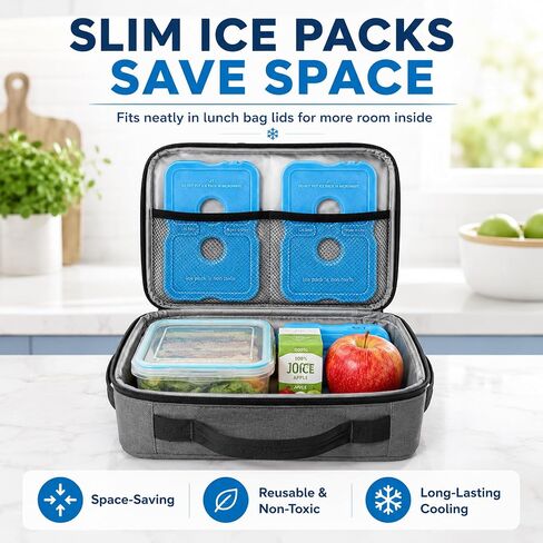 4 Reusable Slim Ice Packs for Lunch Boxes & Coolers in Kuwait