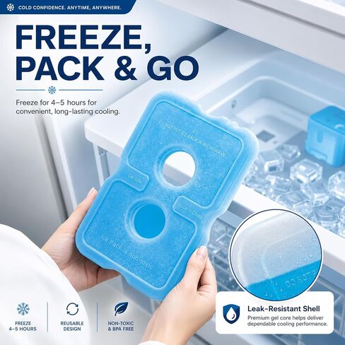 4 Reusable Slim Ice Packs for Lunch Boxes & Coolers in Kuwait