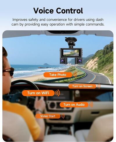 HUPEJOS 4 Channel Dash Cam Front and Rear Inside, 360° View Camera for Cars in Kuwait