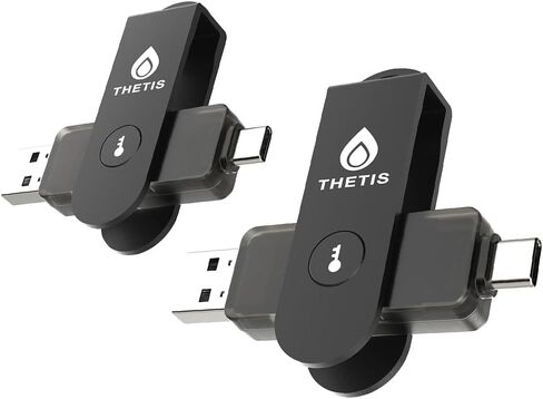 Thetis Pro For Business - FIDO2 Security Key L2 MFA & NFC Passkey Access For School ERP, Employee Online Account, Compatible with Coinbase Google Workspace Apple ID Window Salesforce,Dual USB A +USB C in Kuwait