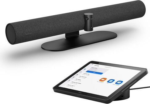 Jabra PanaCast 50 Video Bar System - All-in-one Meeting Room Solution, Audio bar, 180° Full-Room Webcam, Intelligent AI-Enabled Features, and PanaCast Control Touchscreen - Zoom Certified - Black in Kuwait
