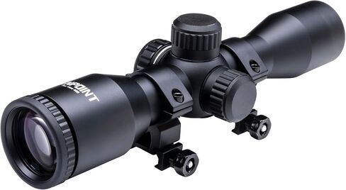 TenPoint 4X Pro-View 400 Illuminated Reticle Scope, Black - 100 yd Distance with Aiming Points Out to 70 yd - Includes Flip-Up Scope Caps in Kuwait