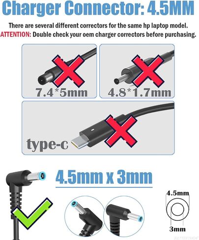 45W Laptop Charger Compatible with HP 741727-001 721092-001 Pavilion Stream in Kuwait