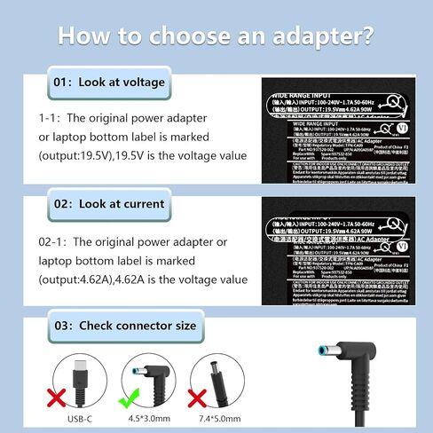 90W 19.5V 4.62A Laptop Charger L24008-001 Compatible with HP Pavilion 15 17 M4 Envy TouchSmart 14 15 17 17-j020us 937532-850 710413-001 937520-002 AC Adapter Power Supply Cord in Kuwait