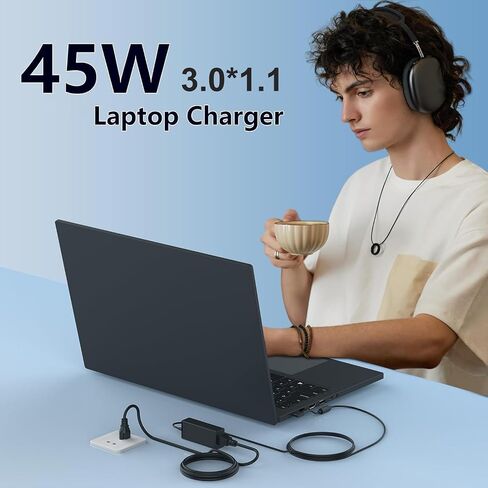 45W Laptop Charger for Acer Aspire 1 3 5 N20C5 N23C3 N23H1 ADP-45FE F PA-1450-26 A515-44 A515-45 A515-46 A515-45-R74Z A515-46-R3UB A515-54 A515-56 A315-24P-R7VH 19V 2.37A 3.0*1.1mm Adapter Power Cord in Kuwait
