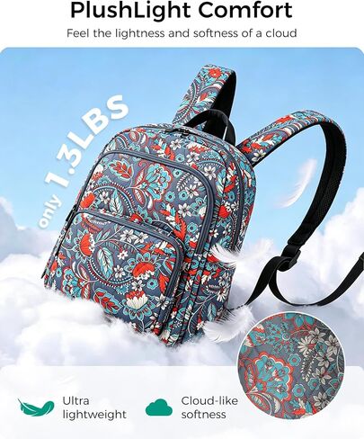 Searock Quilted Backpack for Women, Floral Backpack for Girls, Cotton Lightweight Bookbag for Travel, Work Orange in Kuwait