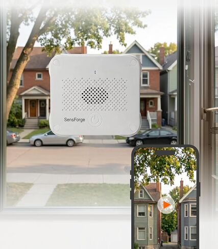 SensForge Wireless Indoor Window Security Camera, Anti-Glare, 1080P HD, Dual-Band 2.4GHz & 5GHz WiFi, Smart AI Human, Vehicle & Animal Detection, Two-Way Talk, Easy No-Drill Installation in Kuwait