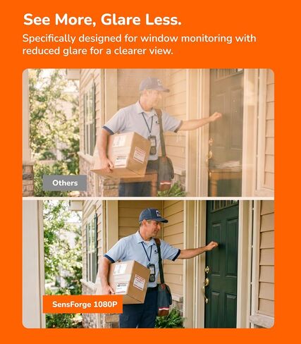 SensForge Wireless Indoor Window Security Camera, Anti-Glare, 1080P HD, Dual-Band 2.4GHz & 5GHz WiFi, Smart AI Human, Vehicle & Animal Detection, Two-Way Talk, Easy No-Drill Installation in Kuwait