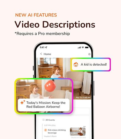 SensForge Wireless Indoor Window Security Camera, Anti-Glare, 1080P HD, Dual-Band 2.4GHz & 5GHz WiFi, Smart AI Human, Vehicle & Animal Detection, Two-Way Talk, Easy No-Drill Installation in Kuwait