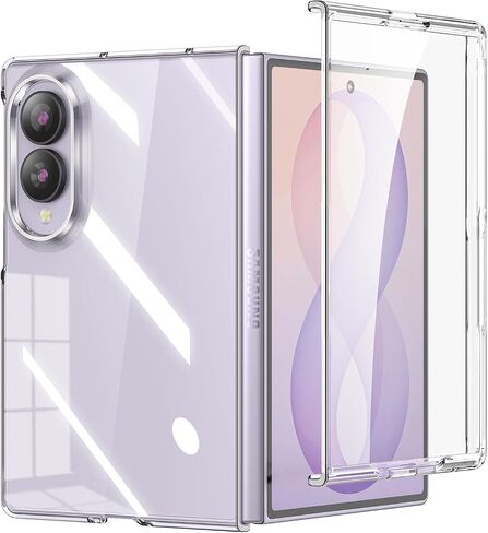 Foluu Clear Case for Samsung Galaxy Z Fold 6 with Front Built-in Screen Protector - Scratch Resistant Hard PC Back Bumper Protective Shockproof Cover for Samsung Galaxy Z Fold6 5G 2024 in Kuwait
