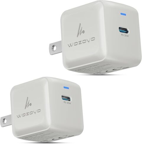 PD 20W & PD 30W GaN Charger, Type-C Fast Charger Compatible for iPhone 17/16/16 Pro Max/15 Series/iPad Pro, Smartphones & Tablets, QC 3.0,Compact Foldable Plug Design, Smart Power Delivery in Kuwait