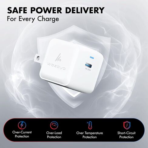 PD 20W & PD 30W GaN Charger, Type-C Fast Charger Compatible for iPhone 17/16/16 Pro Max/15 Series/iPad Pro, Smartphones & Tablets, QC 3.0,Compact Foldable Plug Design, Smart Power Delivery in Kuwait