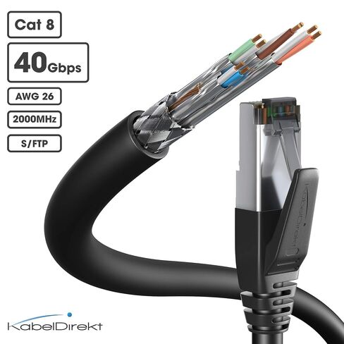 KabelDirekt – CAT8 Ethernet Cable 40Gbps – 9.5ft in Kuwait