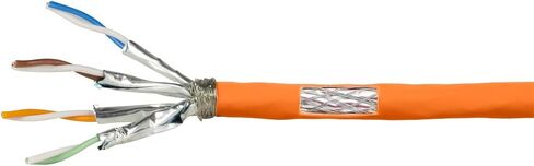 LogiLink Professional CPV0058 - CAT 7 1000MHz LSZH (Low Smoke Zero Halogen) Network Installation Cable with Fire Protection Class: Dca, AWG23 S/FTP 25 m Simplex, Orange in Kuwait