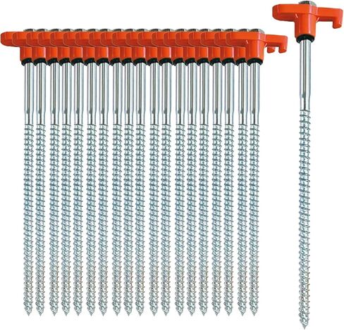 20 Pack Tent Stakes Heavy Duty, 8 Inch Yard Stakes Non-Rust Metal Tent Pegs Ground Stakes Tent Spikes for Camping Patio, Garden, Canopies, Grassland, Outdoor, Orange in Kuwait