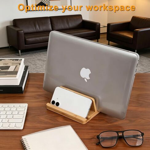 Vertical Laptop Stand for Desk Dual Slot 1.4-2in Width Adjustable Dock in Kuwait