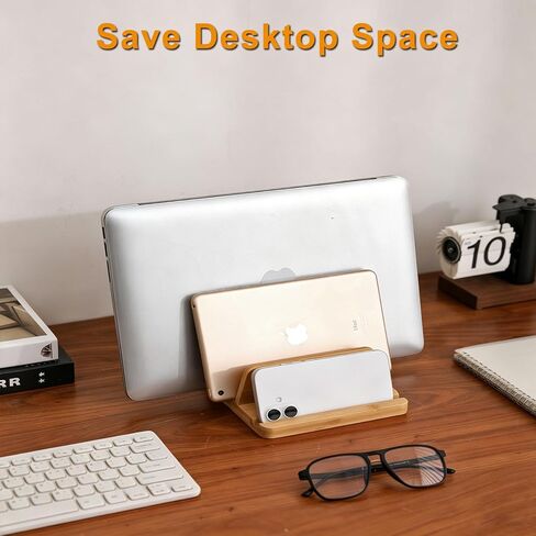 Vertical Laptop Stand for Desk Dual Slot 1.4-2in Width Adjustable Dock in Kuwait
