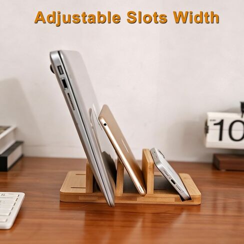 Vertical Laptop Stand for Desk Dual Slot 1.4-2in Width Adjustable Dock in Kuwait