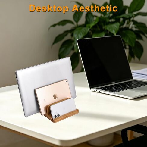 Vertical Laptop Stand for Desk Dual Slot 1.4-2in Width Adjustable Dock in Kuwait