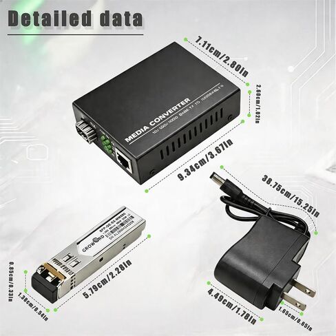 A Pair of 1.25G/s DX Gigabit Multi-Mode Fiber Ethernet Media Converter with 2PCS DX SFP LC Dual Transceiver Module Included, 10/100/1000Base-Tx to 1000Base-SX SMF RJ45 to SFP Slot up to 550M in Kuwait