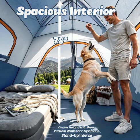 WildFinder 6 Person Camping Tent, Family Tent with Rainfly, Double Layer in Kuwait