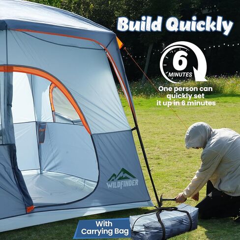WildFinder 6 Person Camping Tent, Family Tent with Rainfly, Double Layer in Kuwait