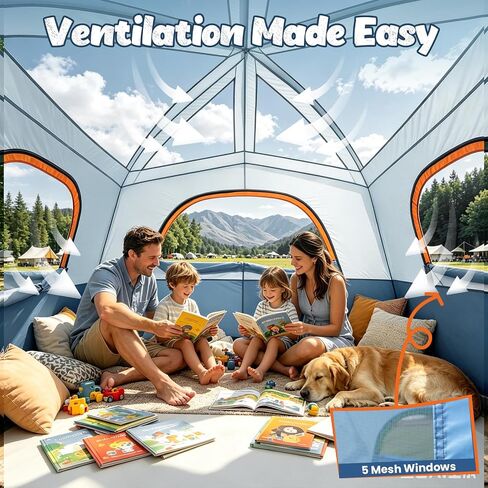 WildFinder 6 Person Camping Tent, Family Tent with Rainfly, Double Layer in Kuwait