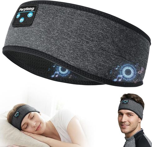 Perytong Sleep Headphones Bluetooth 5.4 Headband - Sleeping Headphones with Ultra-Thin Stereo Speakers for Side Sleepers - Wireless Music Earphones Headband for Sports, Workout, Jogging, Yoga, Travel in Kuwait
