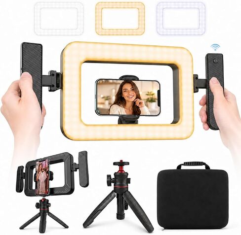 Smartphone Video Creator Kit with Handheld Ring Light, Tripod & Remote in Kuwait