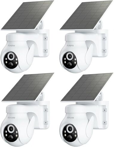blurams 2K Security Cameras Wireless Outdoor Solar, 360° PTZ Outdoor Camera Wireless with Human Auto Tracking, IR/Color Night Vision, 2.4GHz Only in Kuwait