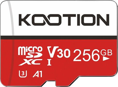 KOOTION 256GB Micro SD Card UHS-I U3 V30 4K for Camera/Action Camera/Drone/Smartphone, Class 10 MicroSDXC Memory Card with Adapter in Kuwait