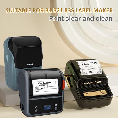 NIIMBOT Labels for B1/B21/B3S Label Maker, (3 Rolls, 1.57'' x 1.18'' /40x30mm) Thermal Sticker Label, Waterproof, Oil-Proof and Tear-Proof, Self-Adhesive Thermal Labels (White) in Kuwait