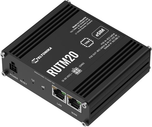 Teltonika RUTM20 Compact 5G Industrial Router – Global Telit Modem Dual SIM & eSIM Active PoE in/Out Dual-Band WiFi 5 Gigabit Ethernet VPN RMS Support (RUTM20100300) in Kuwait