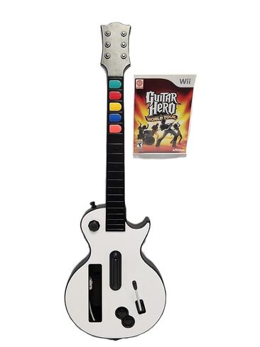 White Wireless Guitar Controller for use with Wii & Guitar Hero World Tour in Kuwait