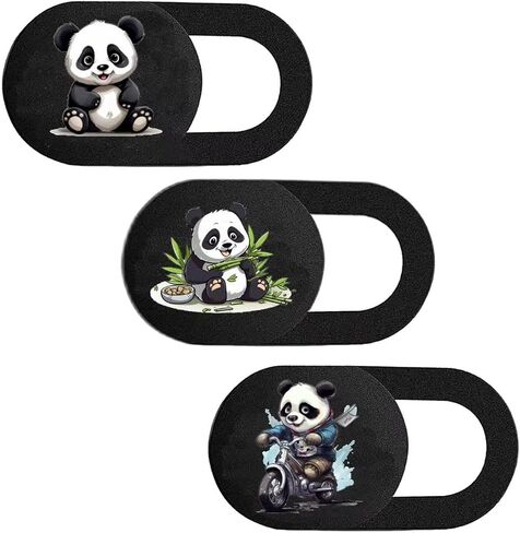 3 Pack Laptop Web Camera Cover Ultra Thin (0.027in) Webcam Cover Slide with Lively Panda Design for Laptop, Desktop, PC, MacBook, iMac, Computer, Smartphone in Kuwait