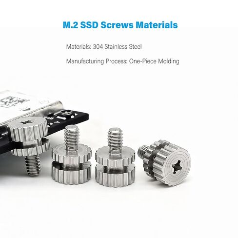 Knurled Stainless Steel Mounting Screws for M.2 NVMe SSD, Pack 12 in Kuwait