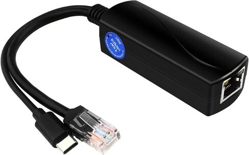10/100 / 1000Mbps USB Type C Active Gigabit PoE Splitter 5V IEEE802.3af Power Over Ethernet for 4 4B Power Over Ethernet Injector Splitter Camera Adapter in Kuwait