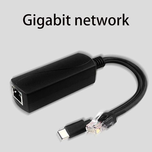 10/100 / 1000Mbps USB Type C Active Gigabit PoE Splitter 5V IEEE802.3af Power Over Ethernet for 4 4B Power Over Ethernet Injector Splitter Camera Adapter in Kuwait