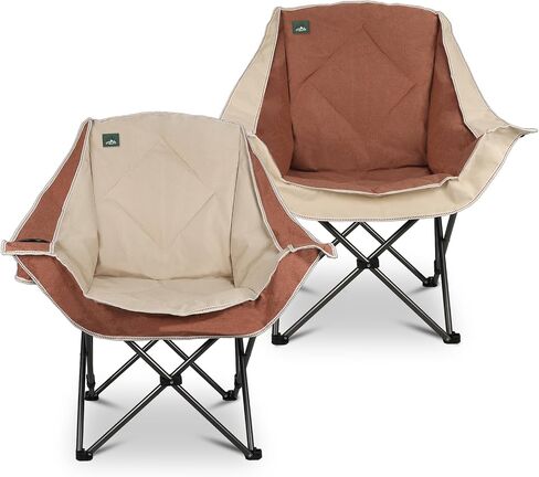 Northroad Folding Camping Chair,Oversized Portable Camp Chair w/Cup Holder,Heavy Duty Padded Lawn Chair Support 300 LBS for Outdoor, Tailgates, Beach, Hiking, and Picnics in Saudi Arabia