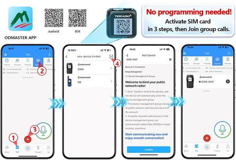 TIDRADIO TD-M2 Rapid 4G LTE Global Walkie Talkies Longe Range, Unlimited Range PoC Radios, Long Distance Two-Way Radio with SIM Cards, APP Manage Groups, for Family, Logistics, Company, 2 Pack in Saudi Arabia