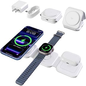 15W Magnetic Travel Charging Station, 3-in-1 Foldable MagSafe Charger in Kuwait
