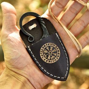 Celtic Hand-Forged Knife – Carbon Steel Blade with Leather Sheath – Vintage Fixed Blade for Camping, Survival, Hiking – Unique Gift for Men, Collectors & Outdoor Use in Kuwait