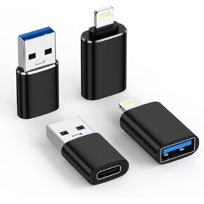 2 Pack Lightning Male to USB Female Adapter OTG &2 Pack USB to USBC Adaptor in Kuwait