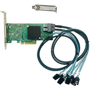LSI SAS3008 9300-8I IT-Mode HBA JBOD PCI-E 3.0 SATA/SAS 8-Port 12Gb/s ZFS FreeNAS unRAID 2* SFF-8643 SATA Cable in Kuwait