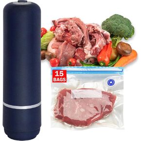 Portable food vacuum sealer,Handheld Vacuum Sealer, Compact Food Storage System, 15 Reusable Sous Vide Bags, for Kitchen, Home, BBQ, Travel& Storage in Kuwait